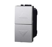 Pulsador de doble salida, persianas, enrollables, módulo gris, compatible con BTicino Living, frutos, interruptores, botones, desviadores, sensores, para placas originales y compatibles