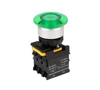 Pulsador de hongo estanco con luz LED auto bloqueo 10A IP65 | Pulsador de hongo LED estanco IP65 agujero 22mm 10A auto-bloqueo 6V-380V contactos NO/NC(Rot,MOMENTARY-2NC 2NO-24V)