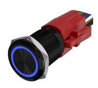 Pulsador de metal autoretenido 22 mm 12 V con LED IP67 resistente al agua aleación de aluminio 1NO1NC interruptor de encendido/apagado para coche para motocicleta panel de cambios para modificación