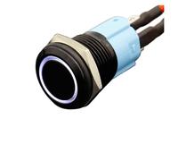 Pulsador de Metal impermeable de 3V, 5V, 12V, 24V, 48V, 110V, 220V, bloqueo de 16mm, interruptor de metal mantenido, pulsador de enganche(Red,48V)