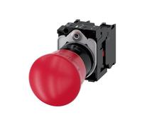 Pulsador de parada de emergencia en forma de seta, conexión por bornes de tornillo, 3SU1100-1HB20-1PA0