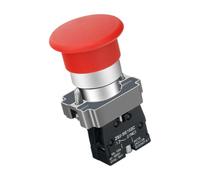 Pulsador de parada industrial, BC42 1NC | Montaje en panel de cabeza de seta para mantenimiento de circuitos de control, trabajos de reparación y servicio