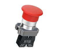 Pulsador de parada industrial, BC42 1NC | Montaje en panel de cabeza de seta para mantenimiento de circuitos de control, trabajos de reparación y servicio
