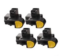 Pulsador de patas de cenador de 34 mm, 4 piezas, plástico negro (botón arriba)