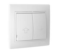 Pulsador de persiana blanco, tipo ERP20U, serie Europa: control de persianas, fácil instalación y uso práctico en el hogar.