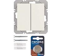 Pulsador de superficie KNX radio quicklink doble, con batería, berker.Net Emisores KNX radio de hager, para series berker S.1/ B.3/ B.7 de hager, blanco brillo