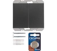 Pulsador de superficie KNX radio quicklink doble, con batería, berker.Net Emisores KNX radio de hager, para serie berker K.1 de hager, antracita