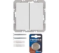 Pulsador de superficie KNX radio quicklink doble, con batería, berker.Net Emisores KNX radio de hager, para serie berker Q.1 de hager, blanco polar