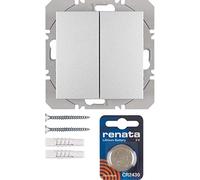 Pulsador de superficie KNX radio quicklink doble, con batería, berker.Net Emisores KNX radio de hager, para series berker S.1/ B.3/ B.7 de hager, aluminio