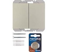 Pulsador de superficie KNX radio quicklink doble, con batería, berker.Net Emisores KNX radio de hager, para serie berker K.5 de hager, acero