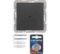 Pulsador de superficie KNX radio quicklink simple, con batería, berker.Net Emisores KNX radio de hager, para serie berker Q.1 de hager, antracita