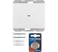Pulsador de superficie KNX radio quicklink simple, con batería, berker.Net Emisores KNX radio de hager, para serie berker K.1 de hager, blanco polar, brillo