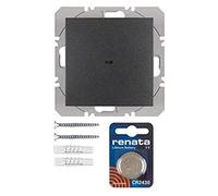 Pulsador de superficie KNX radio quicklink simple, con batería, berker.Net Emisores KNX radio de hager, para series berker S.1/ B.3/ B.7 de hager, antracita