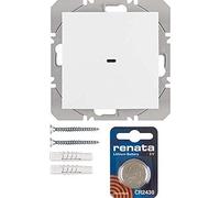 Pulsador de superficie KNX radio quicklink simple, con batería, berker.Net Emisores KNX radio de hager, para series berker S.1/ B.3/ B.7 de hager, blanco polar, brillo