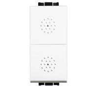 Pulsador doble 10A iluminable1 móduloBTICINO Livinglight N4036NBlanco