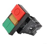 Pulsador doble 22 mm con LED Start Stop Metal Pulsador 22 mm impermeable Industrial Start Stop Switch 22 mm para ingeniería mecánica Pulsador 660 V AC 400 V CC con indicador doble pulsador 22 mm verde