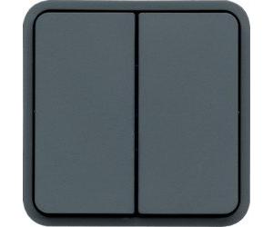 Pulsador doble con indicador luminoso, gris