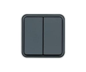 Pulsador doble NA/NCMonobloc de superficie estancoHAGER Cubyko WNC044IP55