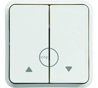 Pulsador doble persianas, blanco