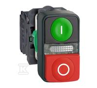 Pulsador doble verde/rojo LED 240V plástico I/O XB5AW73731M5