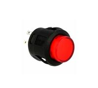 Pulsador empotrable de 16A y 23mm, redondo, ideal para control de iluminación y dispositivos eléctricos en instalaciones domésticas.