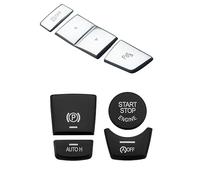 pulsador freno mano Compatible Con F10 F01 F07 F01 F02 F12 Car Interior Start Stop Engine Handbrake Auto H Button Trim Covers Stickers LHD Botón De Interruptor De Estacionamiento