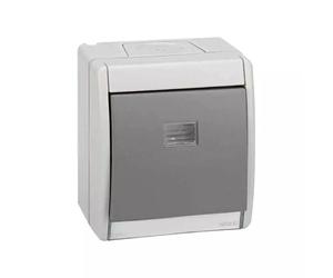 Pulsador gris 10 AX 250 V IP55 Simon 44 aqua - 4490150-035