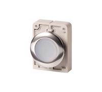Pulsador luminoso, blanco, plano - Actuador pulsador blanco IP67 / IP69K M30C-FDL-W | Eaton | M30C-FDL-W | 182925 | Elemento frontal/cabezal pulsador