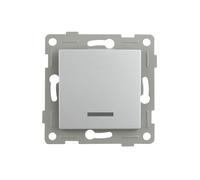 Pulsador luminoso empotrado en TITANIO, resistente y elegante, ideal para control de iluminación y decoración.