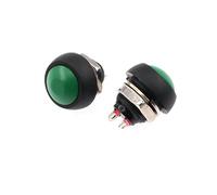 Pulsador Momentáneo Botonera Elevalunas 5 miniinterruptores de 2 pines, 12 mm, 1 A, impermeables, Pbs33b, 12 V, pulsador momentáneo, reinicio sin bloqueo, Pbs-33b(Green 5PCS)