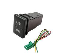 Pulsador Momentáneo Botonera Elevalunas Barra de luz LED DRL doble automática, interruptor de bloqueo de diferencial antiniebla delantero y trasero, compatible con el interruptor(LED And Bar)