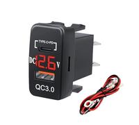 Pulsador Momentáneo Botonera Elevalunas Barra de luz LED verde/azul con interruptor de doble pulsador de 12 V y cable compatible con Toyota Bus, 4Runner, Hilux, RAV4 y Prado.(USB-Red)
