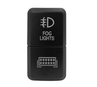 Pulsador Momentáneo Botonera Elevalunas Barra de luz LED verde/azul con interruptor de doble pulsador de 12 V y cable compatible con Toyota Bus, 4Runner, Hilux, RAV4 y Prado.(Fog led light bar)