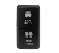 Pulsador Momentáneo Botonera Elevalunas Barra de luz LED verde/azul con interruptor de doble pulsador de 12 V y cable compatible con Toyota Bus, 4Runner, Hilux, RAV4 y Prado.(Spot rear lights)