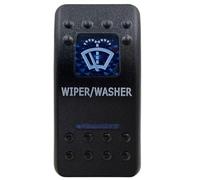 Pulsador Momentáneo Botonera Elevalunas Interruptor basculante LED azul de 5 y 7 pines, encendido y apagado, para coche, barco, estilo ARB, luces interiores, piezas de caravana(Wiper Washer-(ON)-ON)