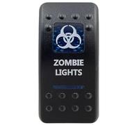 Pulsador Momentáneo Botonera Elevalunas Interruptor basculante LED azul de 5 y 7 pines, encendido y apagado, para coche, barco, estilo ARB, luces interiores, piezas de caravana(Zombie Lights)
