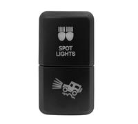 Pulsador Momentáneo Botonera Elevalunas Interruptor de botón doble de 12 V con LED verde/azul, compatible con Toyota 4Runner, FJ Cruiser, Land Cruiser, Hilux, RAV4, Prado 100/120.(38)