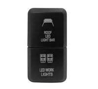 Pulsador Momentáneo Botonera Elevalunas Interruptor de botón doble de 12 V con LED verde/azul, compatible con Toyota 4Runner, FJ Cruiser, Land Cruiser, Hilux, RAV4, Prado 100/120.(32)