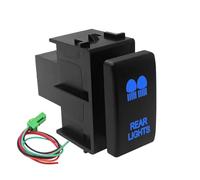 Pulsador Momentáneo Botonera Elevalunas Interruptor pulsador LED azul de 12 V para luces traseras LED, compatible con Nissan Navara D40 Patrol X-Trail T31 Pathfinder R51(Rear lights)