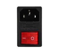 Pulsador Momentáneo Botonera Elevalunas Toma de corriente AC-01-2 LEC 320 C14 de 3 pines, para panel, con interruptor basculante de luz roja(5PCS)