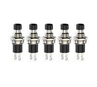 Pulsador momentáneo con reinicio, bloqueo de avance, 3 A, 220 V CA, SPST, normalmente abierto (NA), tapa negra, roja y verde.(Black-5pcs)