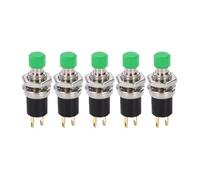 Pulsador momentáneo con reinicio, bloqueo de avance, 3 A, 220 V CA, SPST, normalmente abierto (NA), tapa negra, roja y verde.(Green-5pcs)