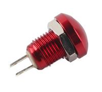 Pulsador Momentáneo, Fydun Interruptor de encendido Pulsador 1A 24V 8mm Mini Impermeable Impulsor Momentáneo Pulsador Aleación de zinc-aluminio(Rojo)