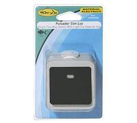 Pulsador Oryx Con Luz y tapa gris