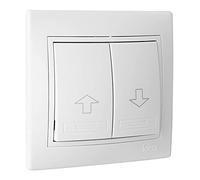 Pulsador para persiana blanco, serie estándar, funcionamiento sencillo, ideal para automatización de persianas y control de luz.