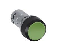 Pulsador plano CP2-10G-01 | Pulsador plano verde montaje 22mm contacto auxiliar 1NC autoblocante plastico sin luz