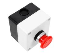 Pulsador Plástico de Emergencia Momentáneo para Fábricas, Laboratorios | Caja de Estación Botón Rojo Tipo Seta, Corte de Energía, Evita Activación Accidental
