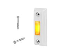 Pulsador Timbre Iluminado, Metal Botón de Timbre con Tornillos Montado en la Pared Interruptor de Timbre Reemplazo de Botón de Timbre para la Mayoría de Timbres de Puerta (Blanco)