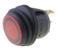 Pulsador unipolar off-(on) luminoso rojo led 24vdc ip65