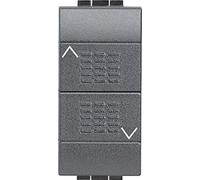 Pulsante doppio (1P/NO)+(1P/NO) interbloccato 10A 250 Vac antracite marca BTICINO